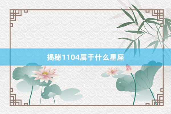 揭秘1104属于什么星座